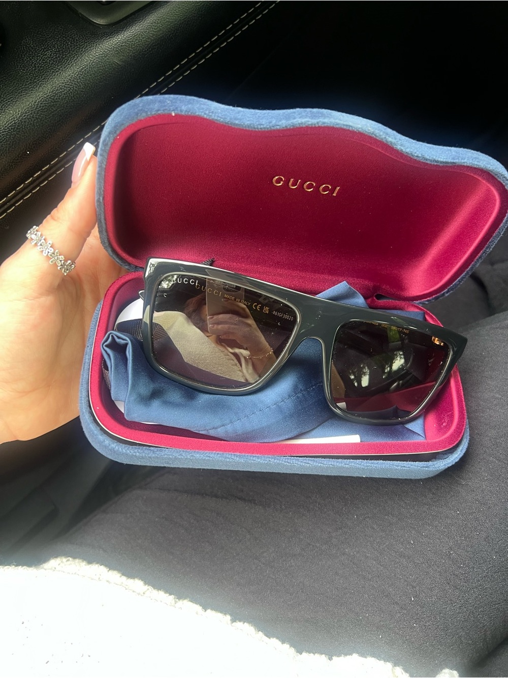 Gucci Black Sunglasses with Gold Detail